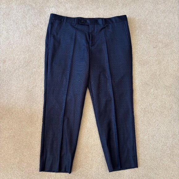 Ted Baker London Navy Blue Plaid Wool Suit Pants Jay Fit - Size 37R - Picture 1 of 10